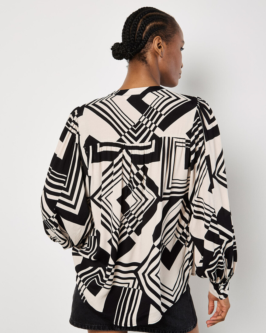 Apricot Graphic Squares Shirt