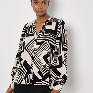 Apricot Graphic Squares Shirt