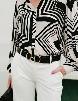 Apricot Graphic Squares Shirt