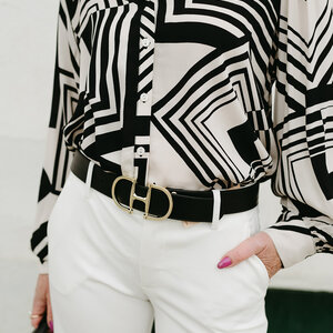 Apricot Graphic Squares Shirt