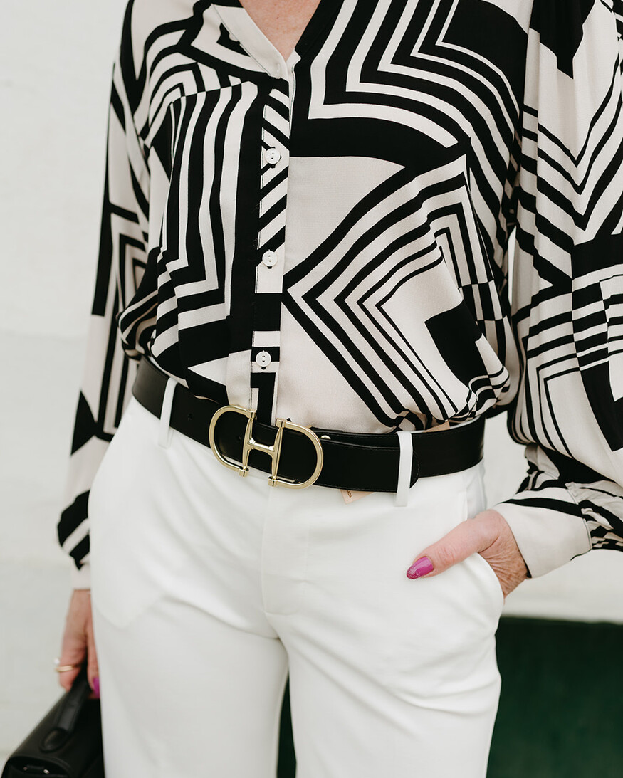 Apricot Graphic Squares Shirt