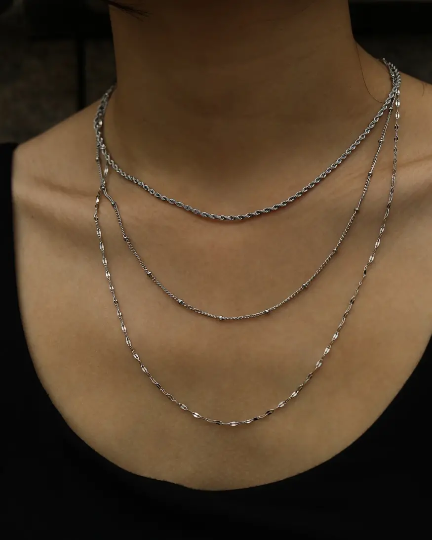 Hackney Nine Zuri Triple Chain Necklace