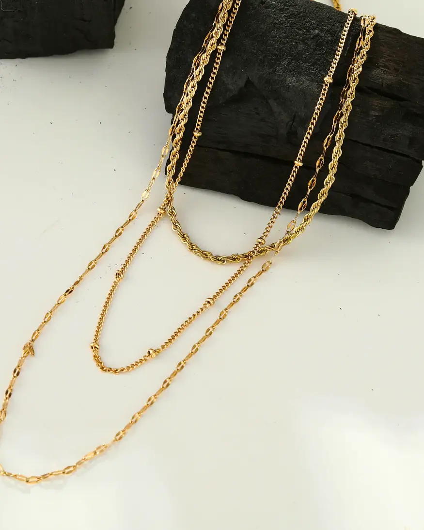 Hackney Nine Zuri Triple Chain Necklace