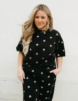 Brunette The Label All Over Flower Boxy Tee
