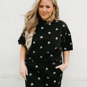 Brunette The Label All Over Flower Boxy Tee