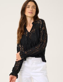 Cream Tully Lace Blouse