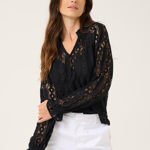Cream Tully Lace Blouse