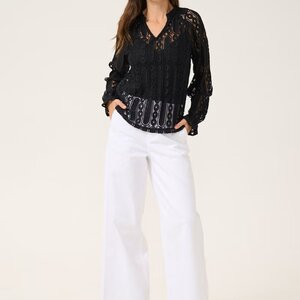 Cream Tully Lace Blouse