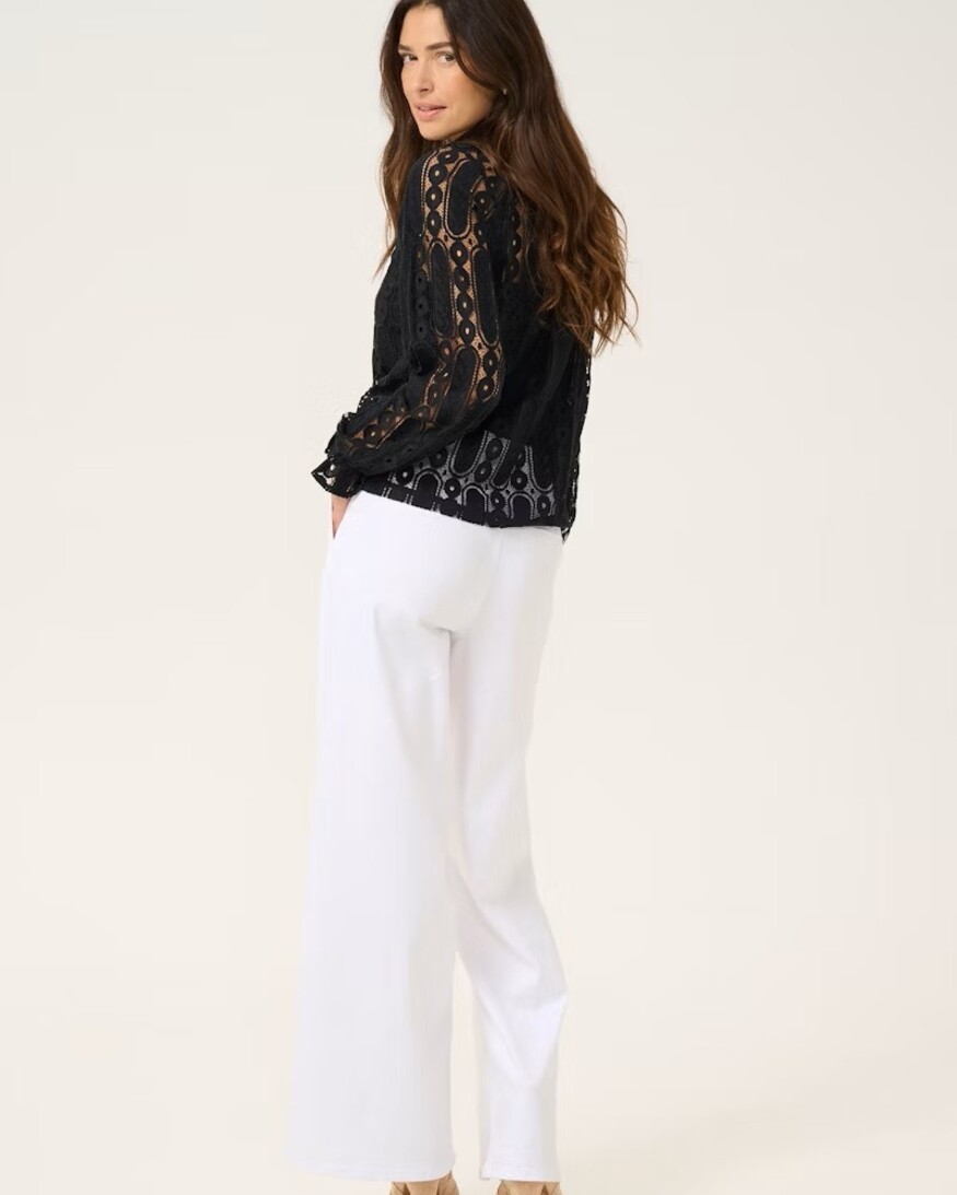 Cream Tully Lace Blouse