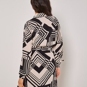 Apricot Graphic Squares Dress