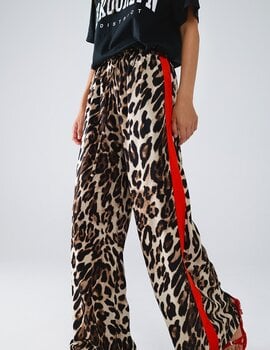 Q2 Leopard Pant W/Red Stripe