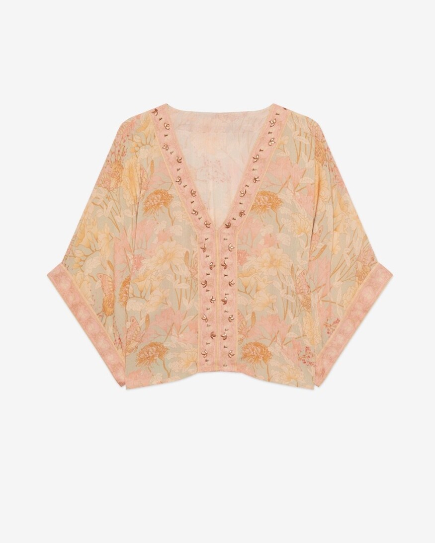 NKN Butterflies Cropped Blouse