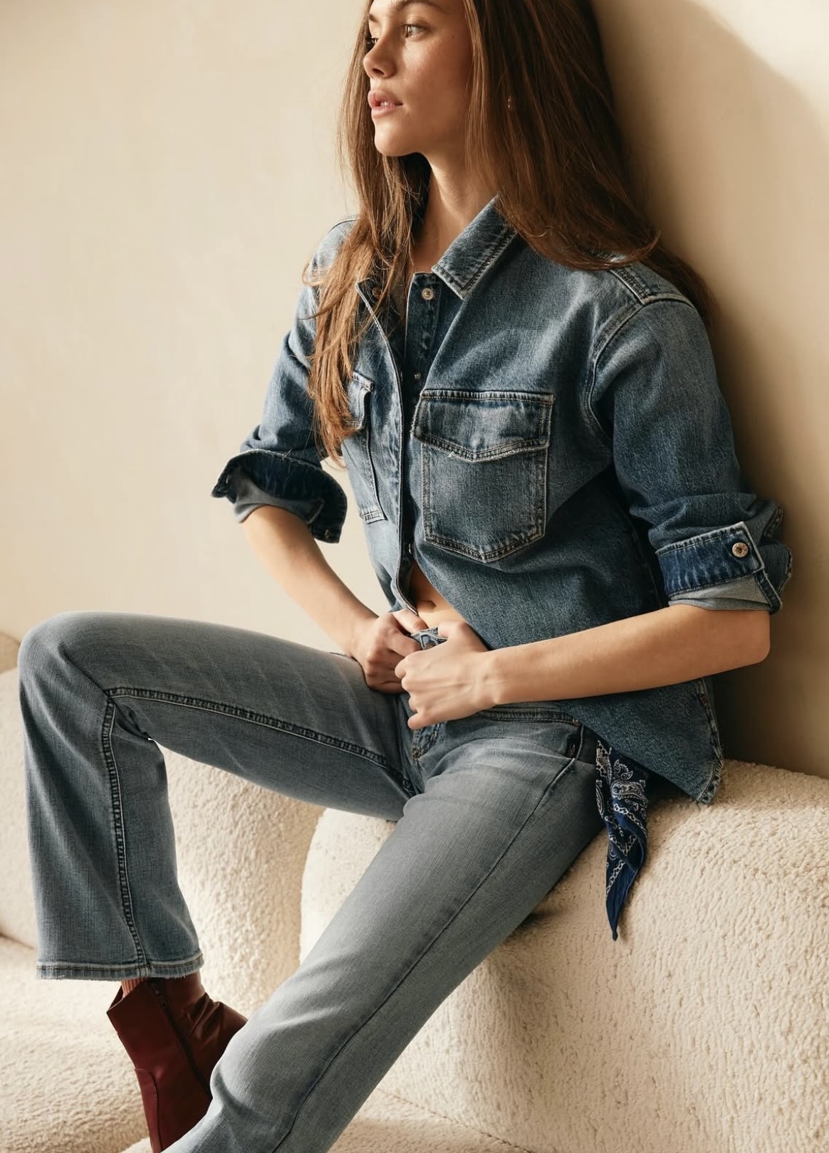 【ARGUE】 denim shirt jacket Denim Shirt Jacket - White Bull Clothing Co