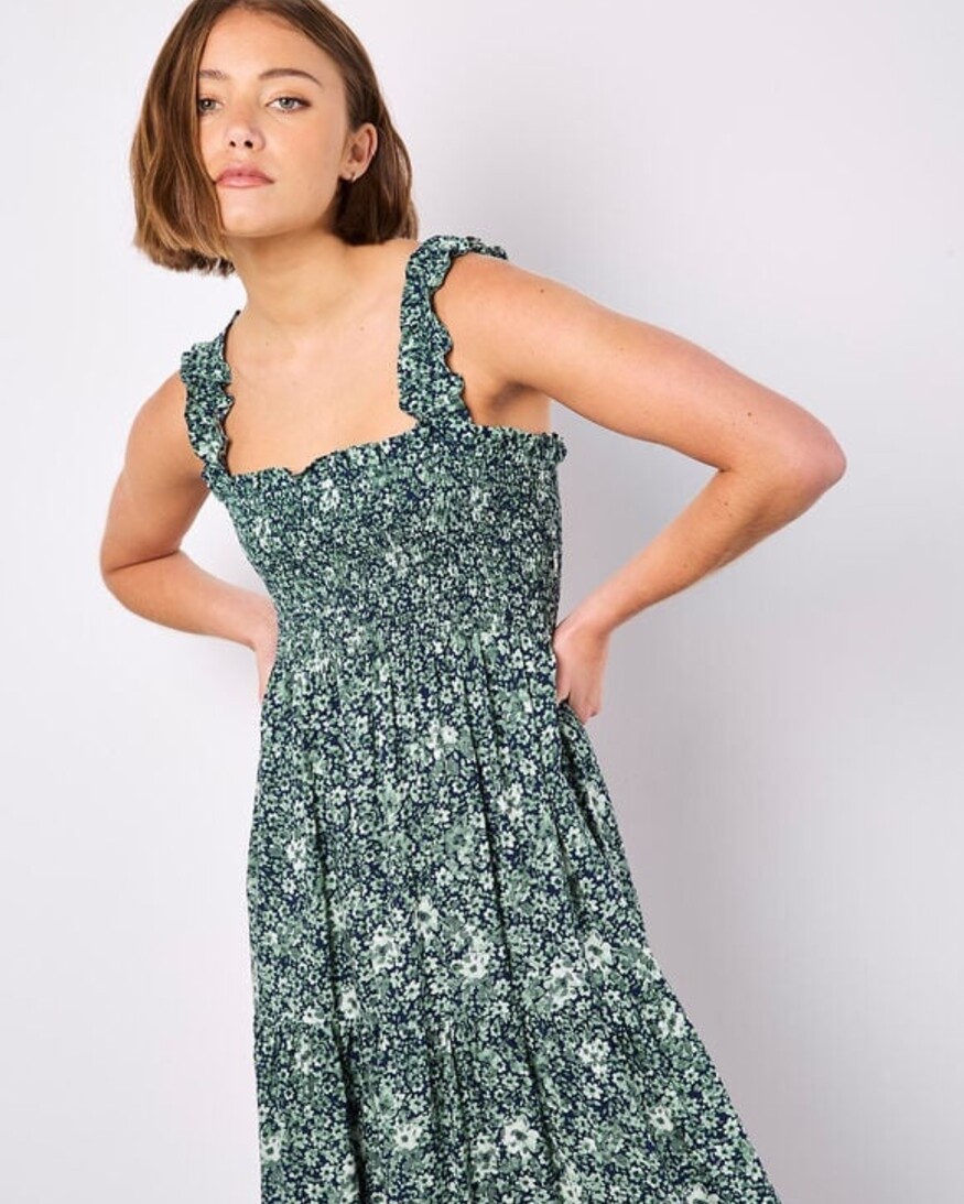 Apricot Amber Smocked Dress