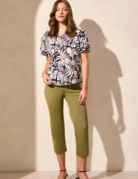 Tribal Ree Ruffle Sleeve Top