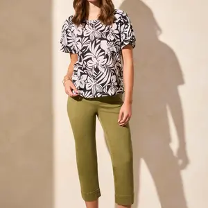 Tribal Ree Ruffle Sleeve Top