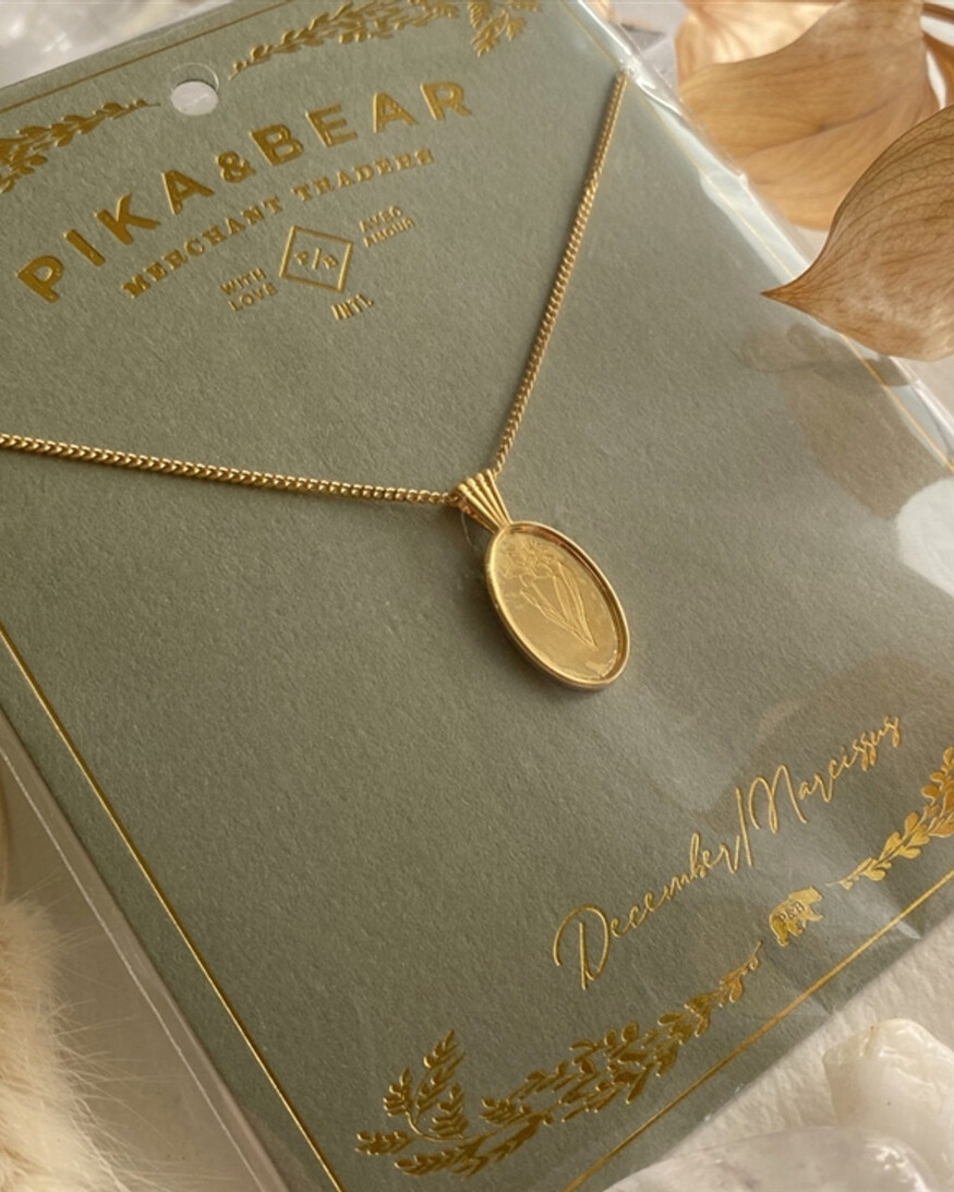 Pika & Bear 'Le Clos Normand' Birth Month Wildflower Necklace