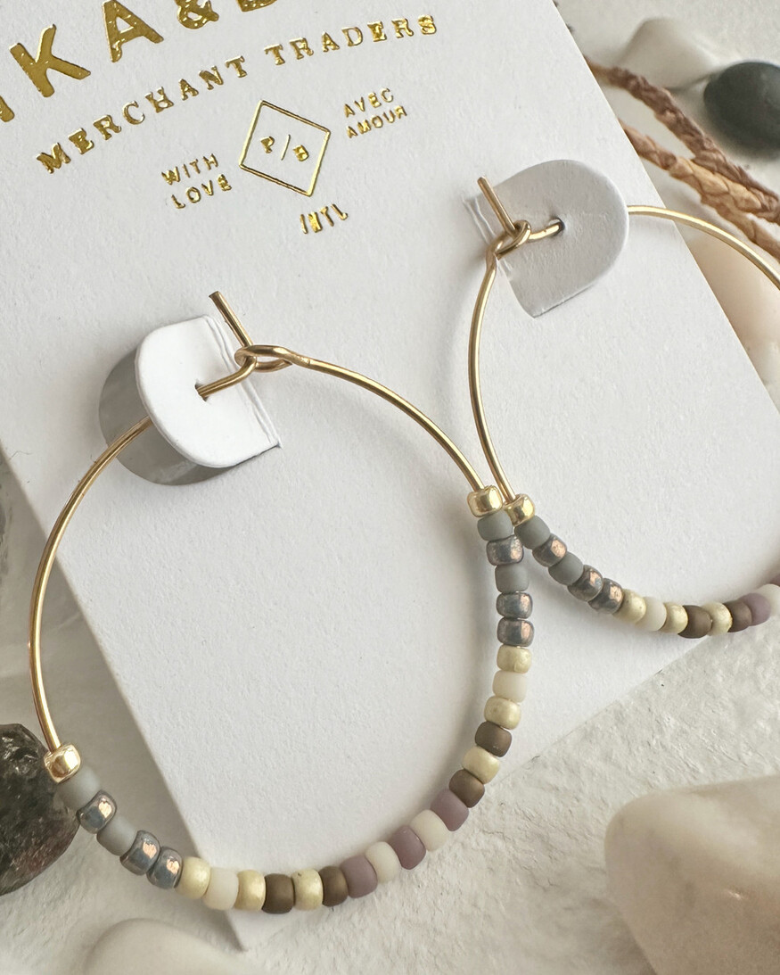 Pika & Bear Memphre Bead Hoop Earring