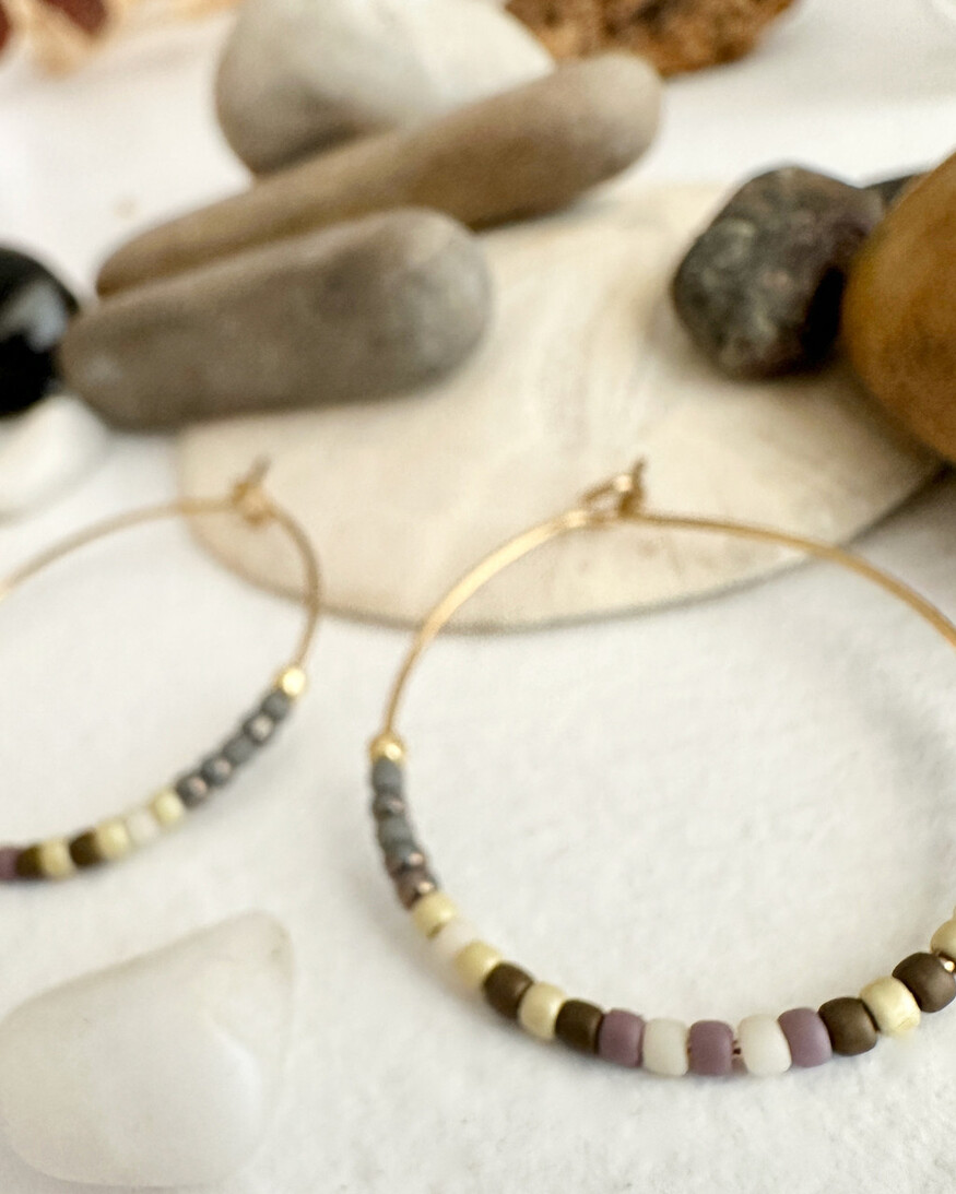 Pika & Bear Memphre Bead Hoop Earring