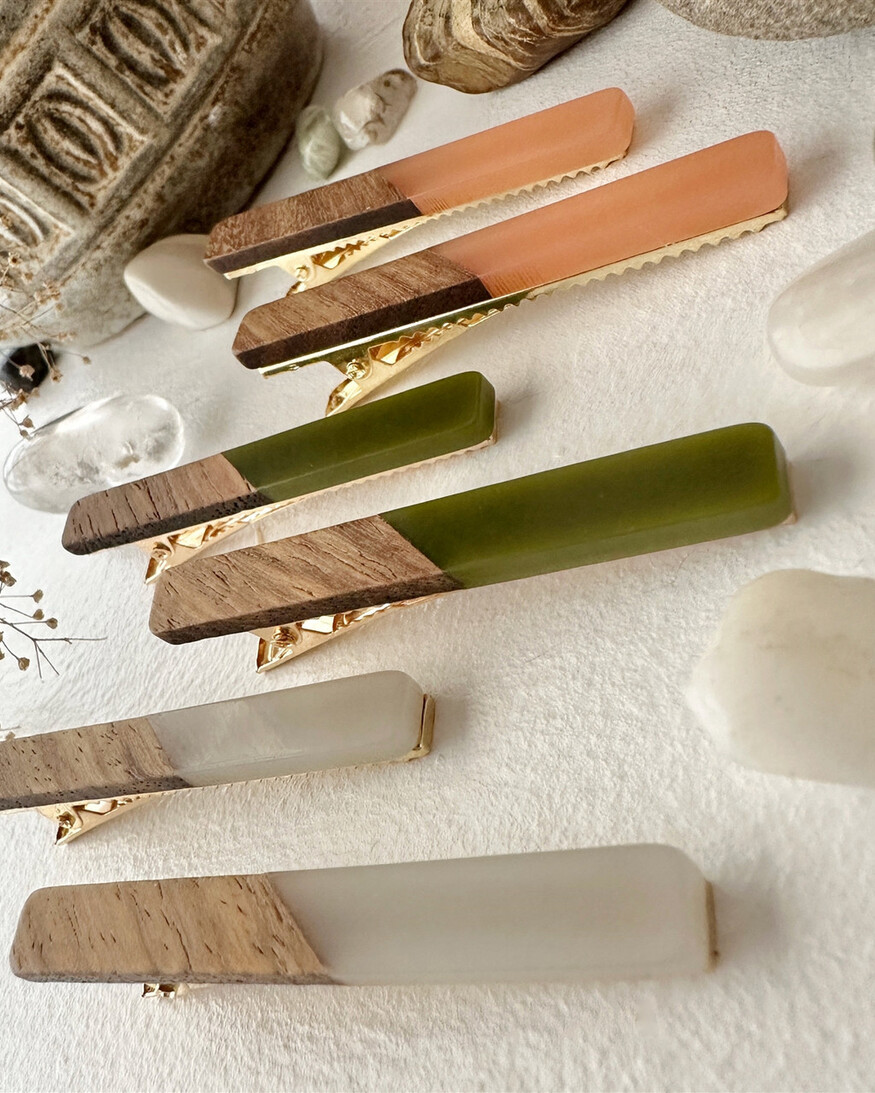 Pika & Bear Simone Wood/Acetate Hair Clip