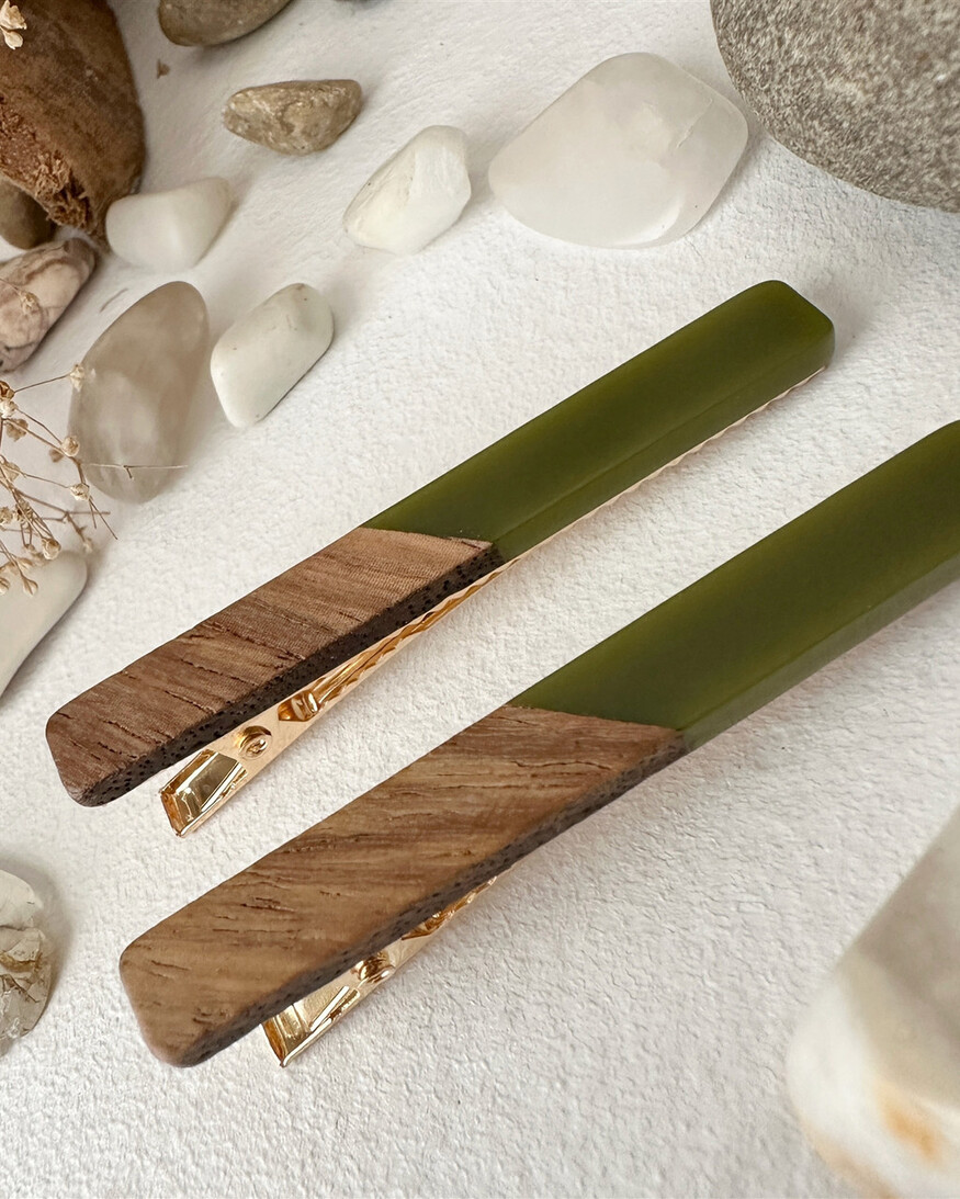 Pika & Bear Simone Wood/Acetate Hair Clip