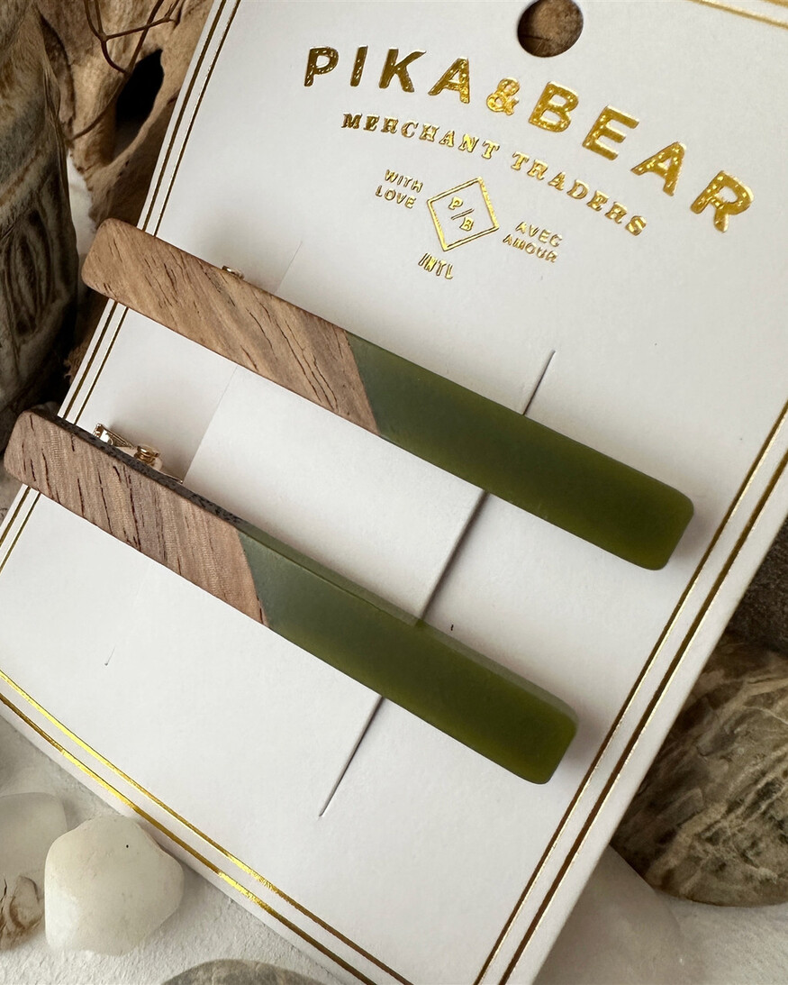 Pika & Bear Simone Wood/Acetate Hair Clip