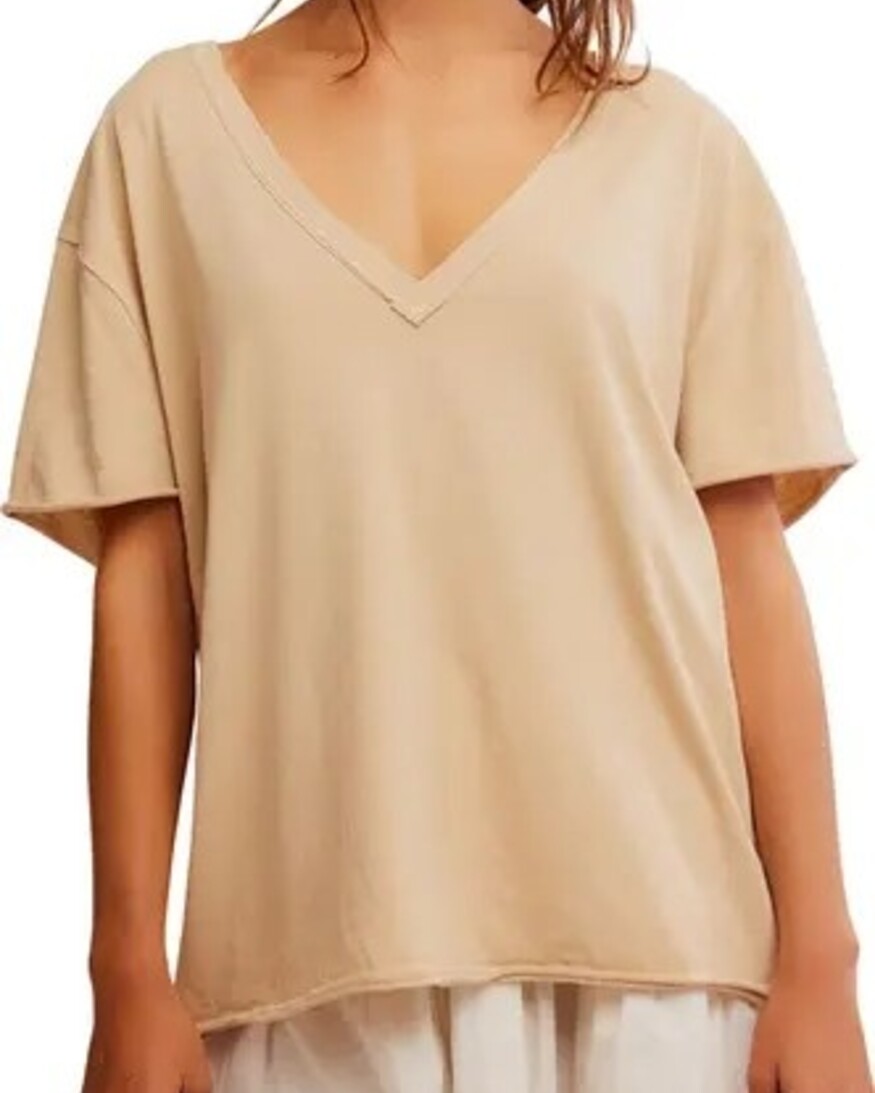 Free People Nina V-Neck Tee