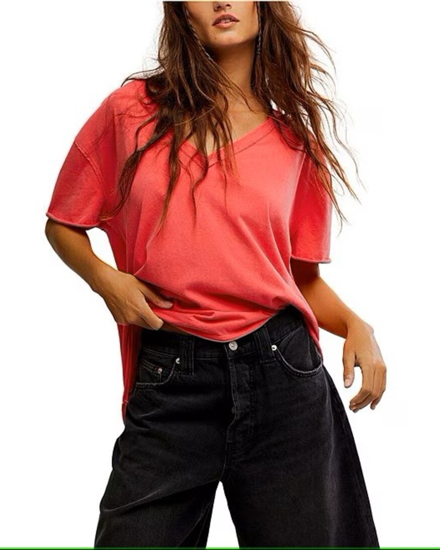 Free People Nina V-Neck Tee