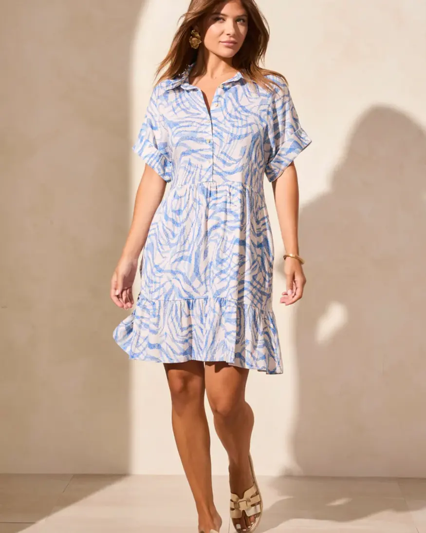 Tribal Rie Button Front Dress