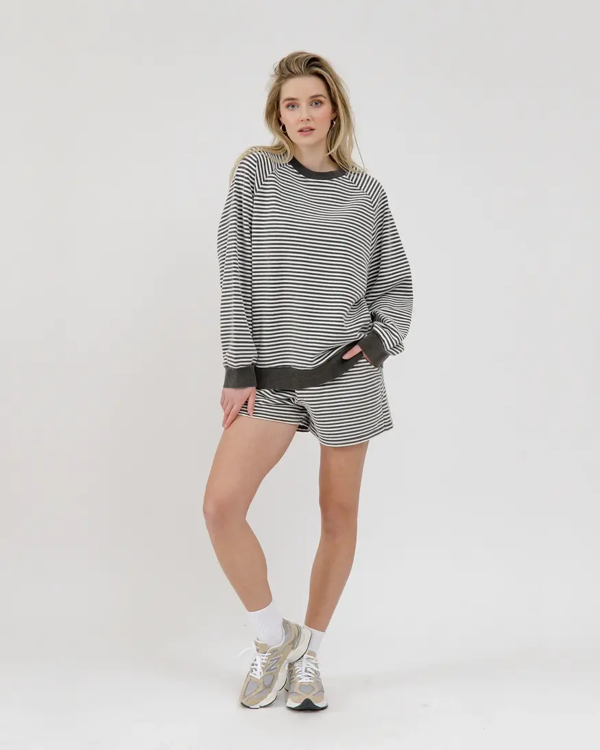Brunette The Label Mini Stripe Classic Crew