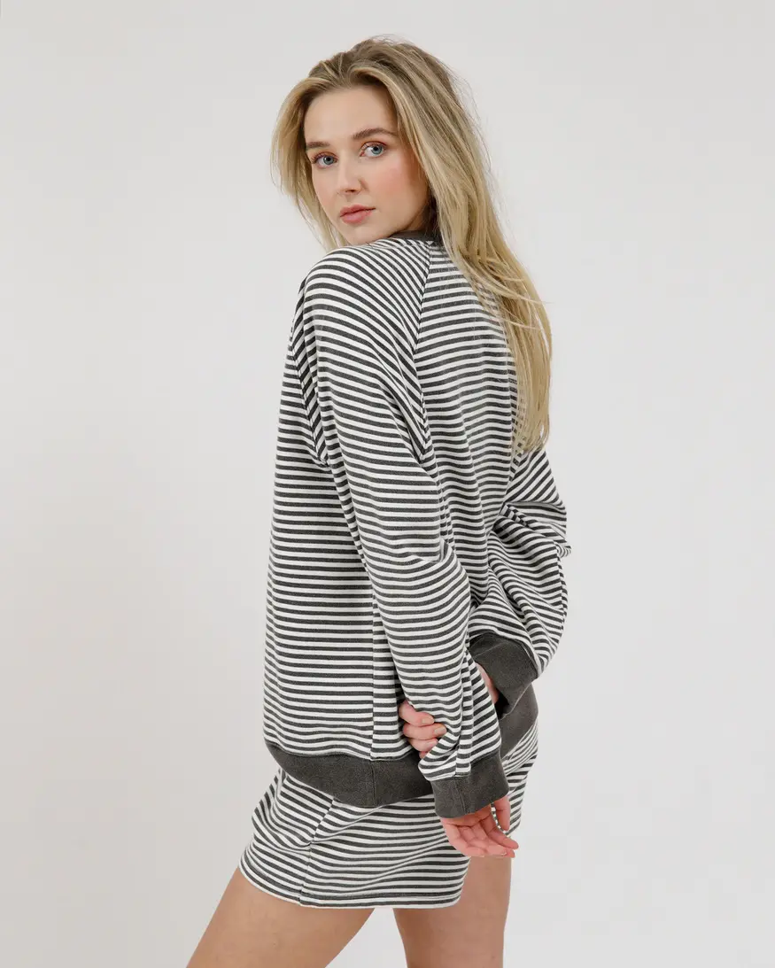 Brunette The Label Mini Stripe Classic Crew