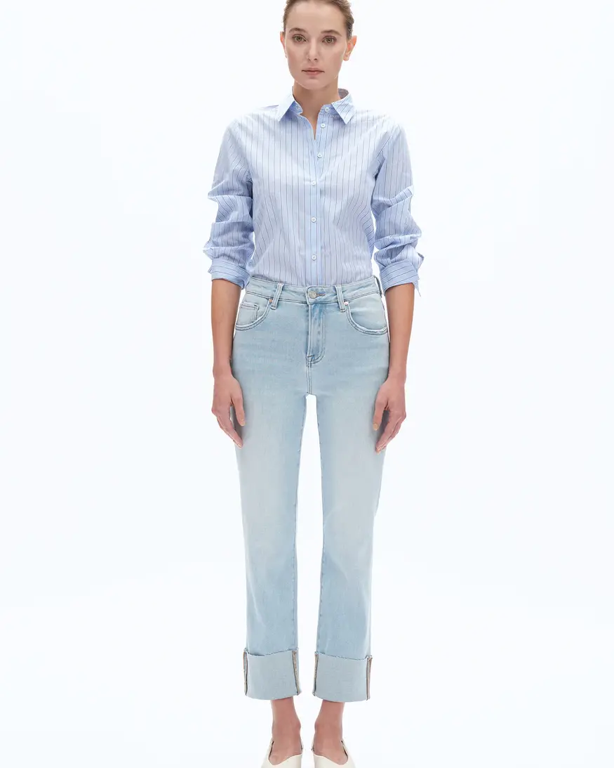 Bayeas Lark Roll Hem Straight Leg