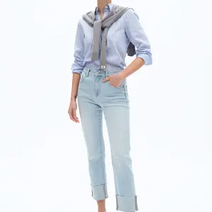 Bayeas Lark Roll Hem Straight Leg