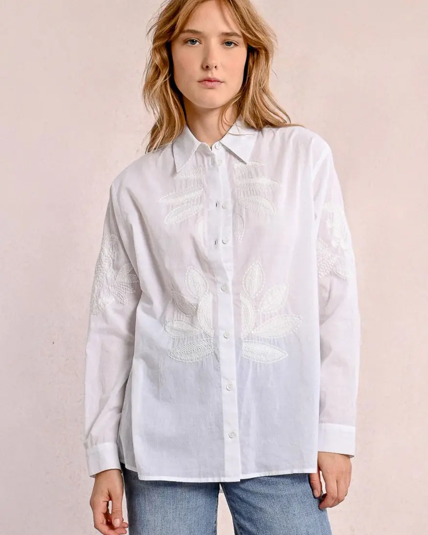 Molly Bracken Oversize Embroidered Button Down
