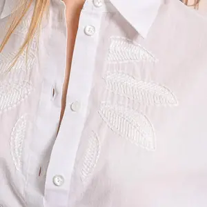 Molly Bracken Oversize Embroidered Button Down
