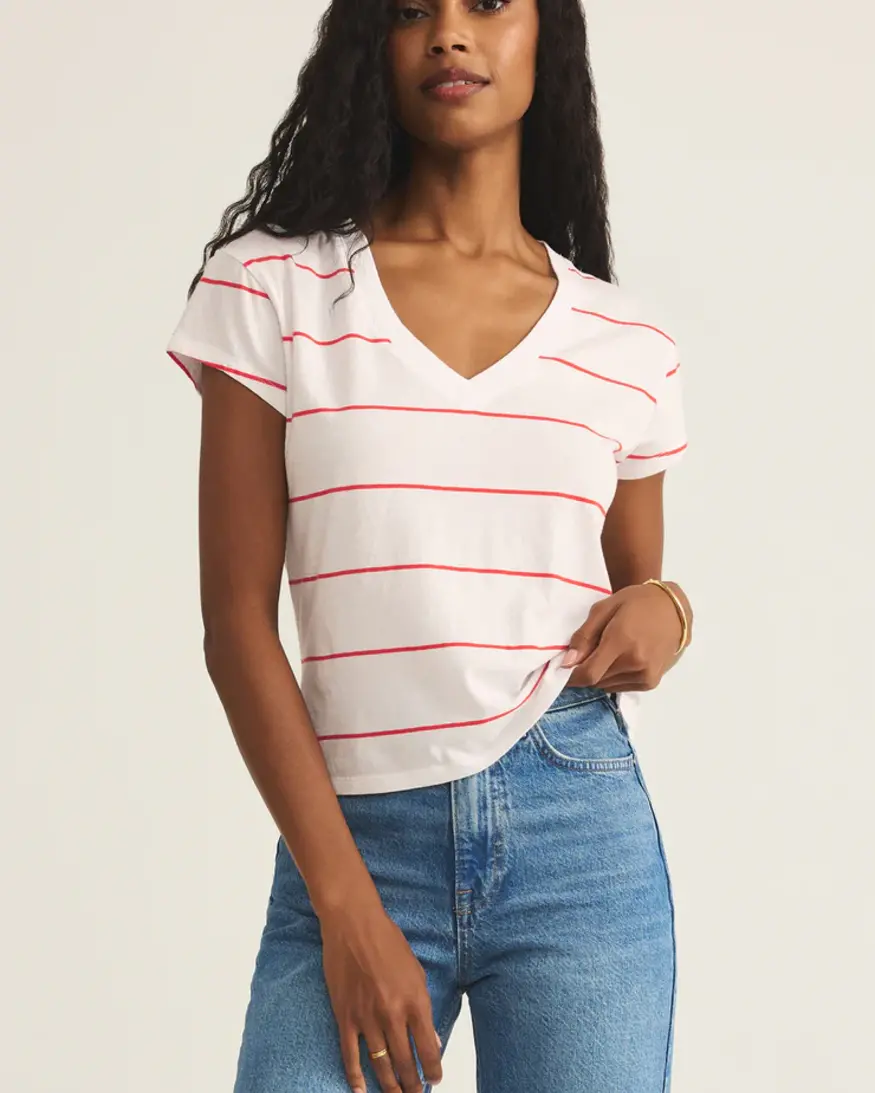 Z-Supply Striped Modern V-Neck