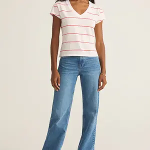 Z-Supply Striped Modern V-Neck