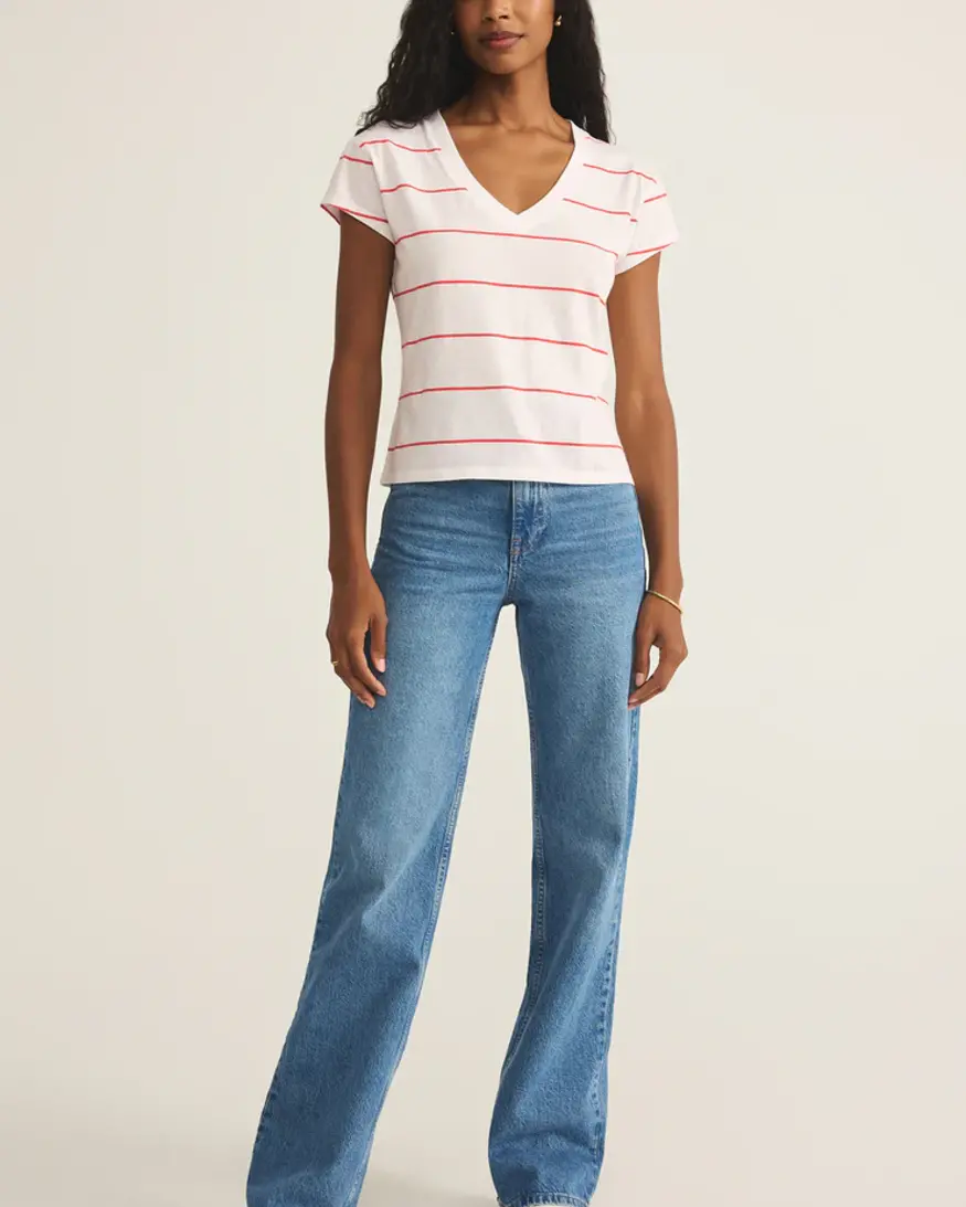 Z-Supply Striped Modern V-Neck