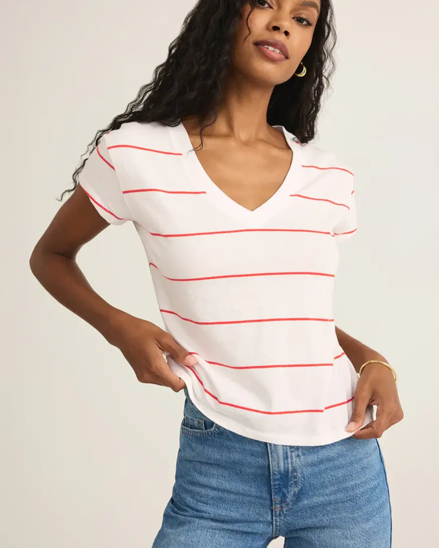 Z-Supply Striped Modern V-Neck