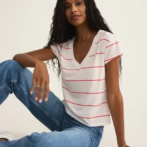 Z-Supply Striped Modern V-Neck