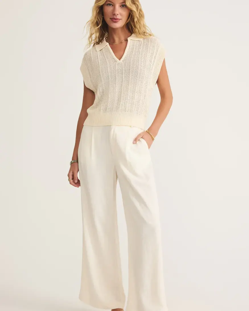 Z-Supply Lauden Crochet Polo Top