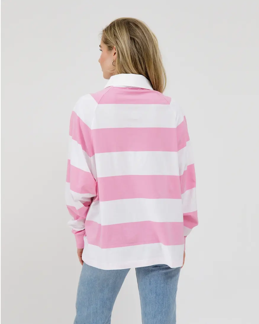 Brunette The Label Stripe Rugby Polo