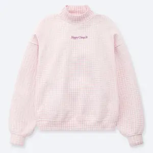 Gingham Mockneck Sweatshirt