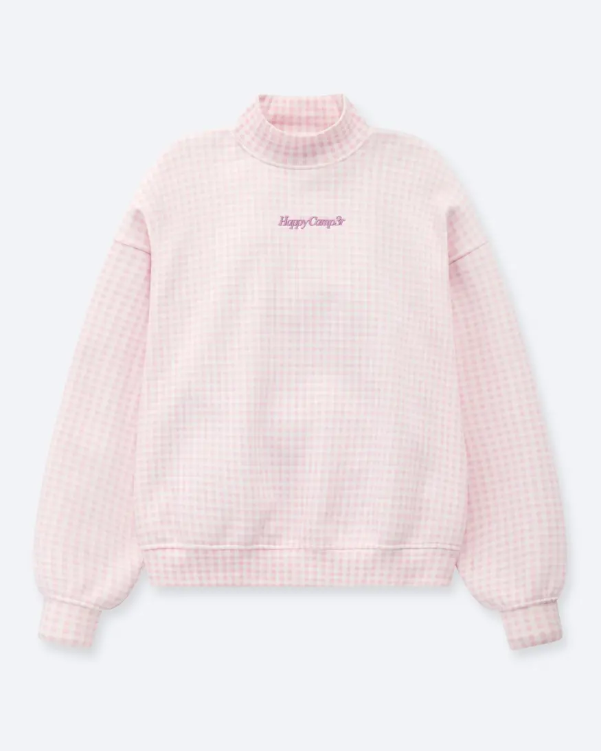 Gingham Mockneck Sweatshirt