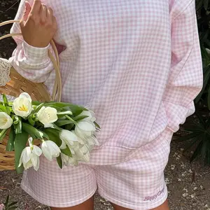 Gingham Mockneck Sweatshirt