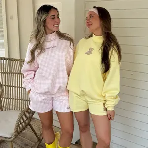 Gingham Mockneck Sweatshirt