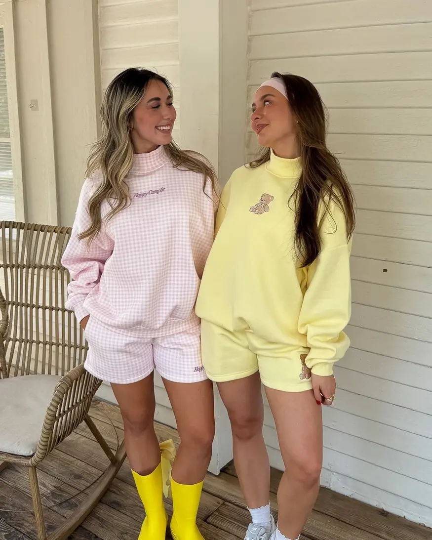 Gingham Mockneck Sweatshirt