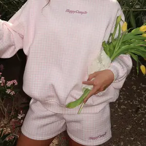 Gingham Mockneck Sweatshirt