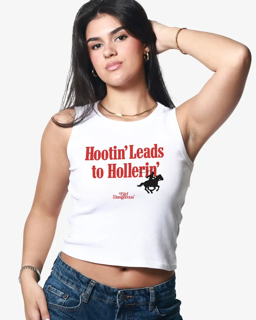 Girl Dangerous Hootin' Ribbed Crop Tank