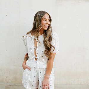 Brunette The Label Poplin Tie Up Top
